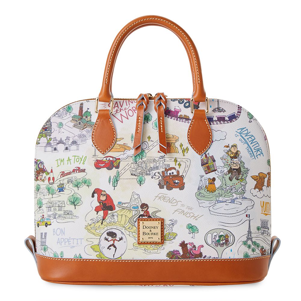 Disney Parks Pixar Maps Dooney Bourke Zip Satchel Bag