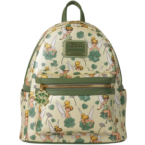 Loungefly Disney Peter Pan Tinker Bell Clover All-Over Print Mini Backpack