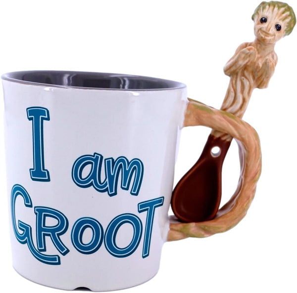 Disney Parks Marvel Guardians of Galaxy I Am Groot Coffee Mug with Spoon