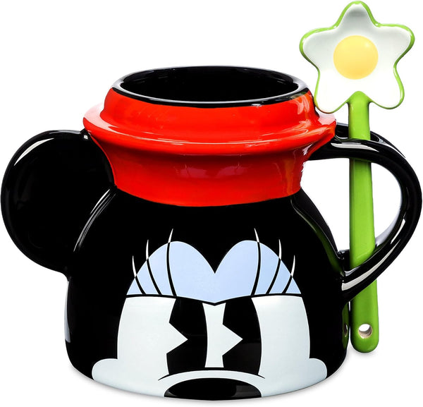 Disney Parks Minnie Mouse Mug with Flower Spoon