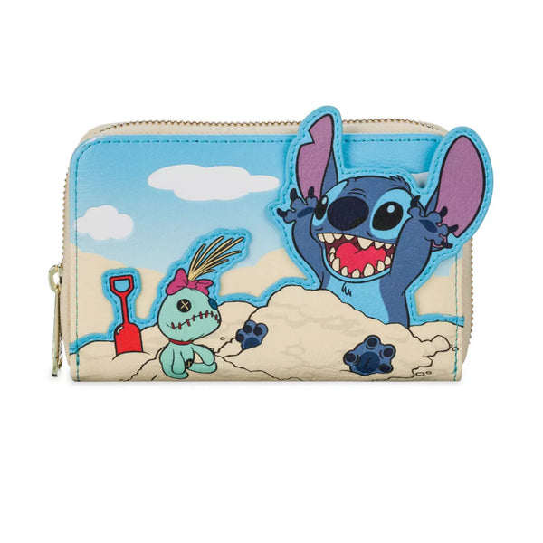 Disney Parks 3D Stitch with Scrump the Doll Beach Loungefly Wallet