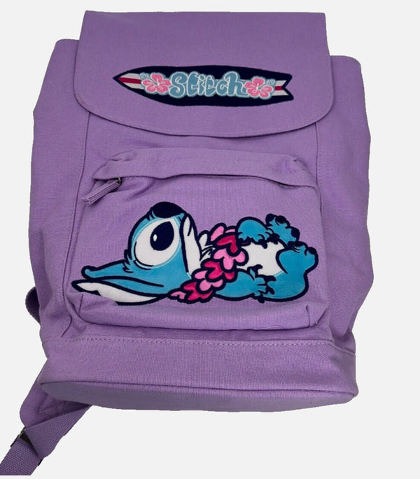 Walt Disney World Parks Lilo & Stitch Embroidered Purple Backpack