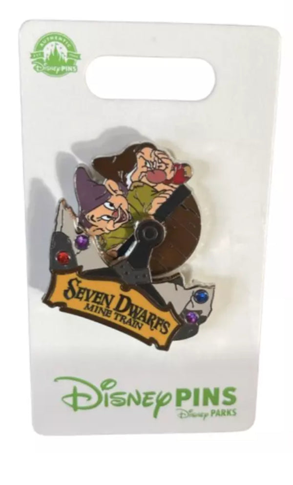 Disney Parks Snow White Seven Dwarfs Mine Train Dopey & Grumpy Pin