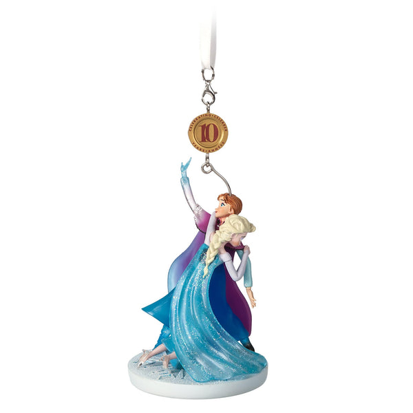 Disney Parks Sketchbook Legacy Frozen Anna & Elsa Christmas Ornament - 10th Anniversary