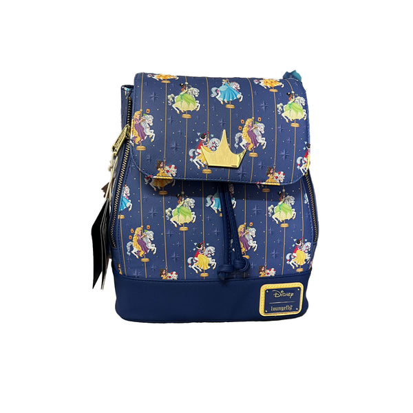 Loungefly Disney Princess Carousel All-Over Print Drawstring Mini Backpack