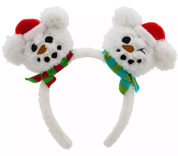 Disney Parks Christmas Holiday Mickey Mouse Snowman Holiday Ear Headband